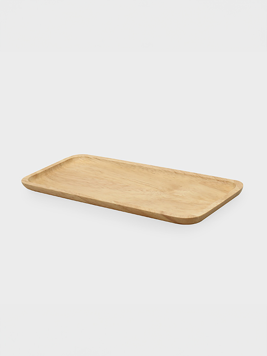 고무나무 직사각 트레이 24 X 11 X 1.2 cm