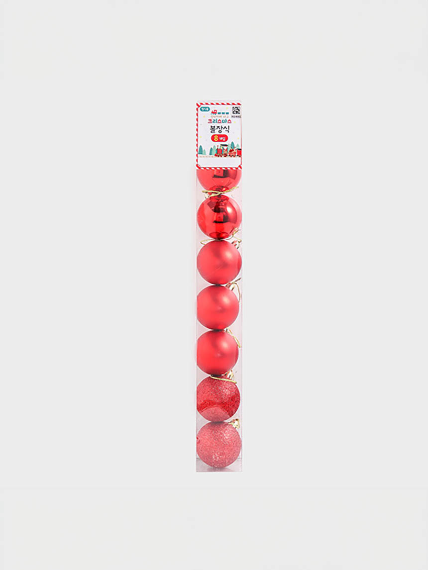 크리스마스 레드볼 5cm 8개입