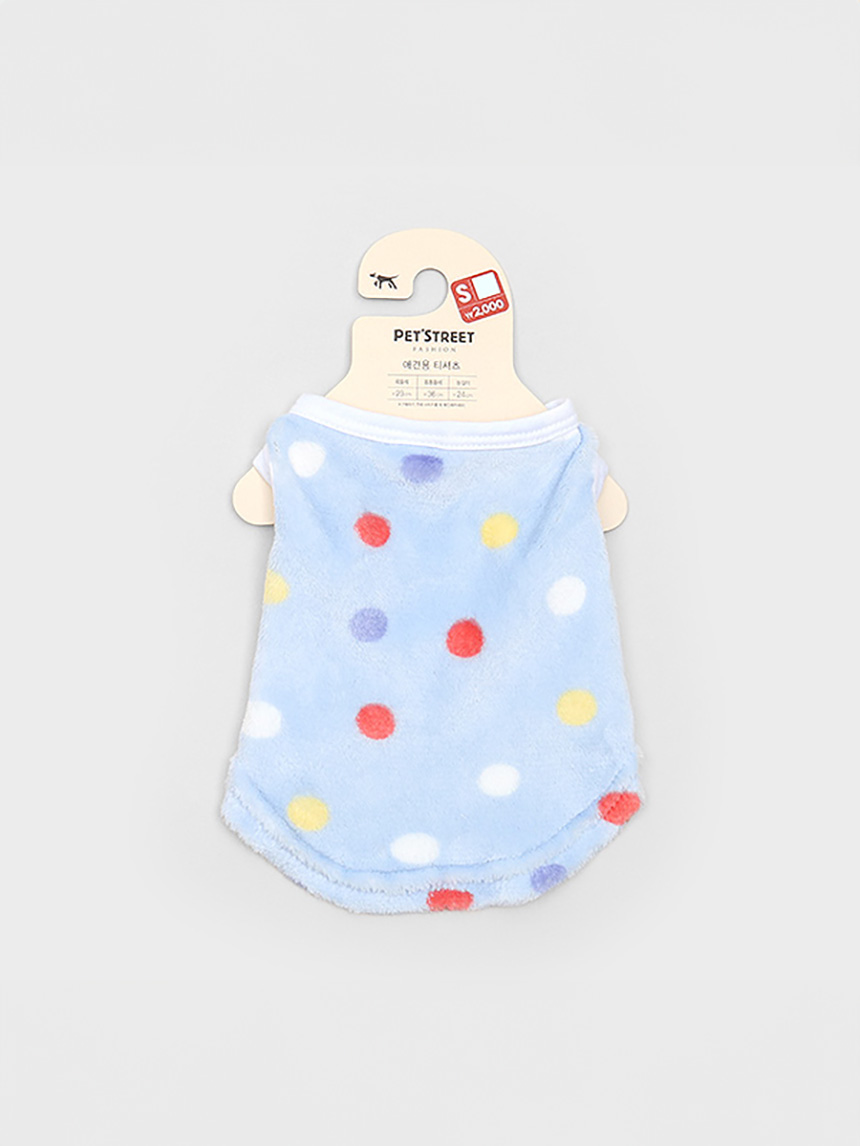 물방울무늬애견수면티셔츠(S)