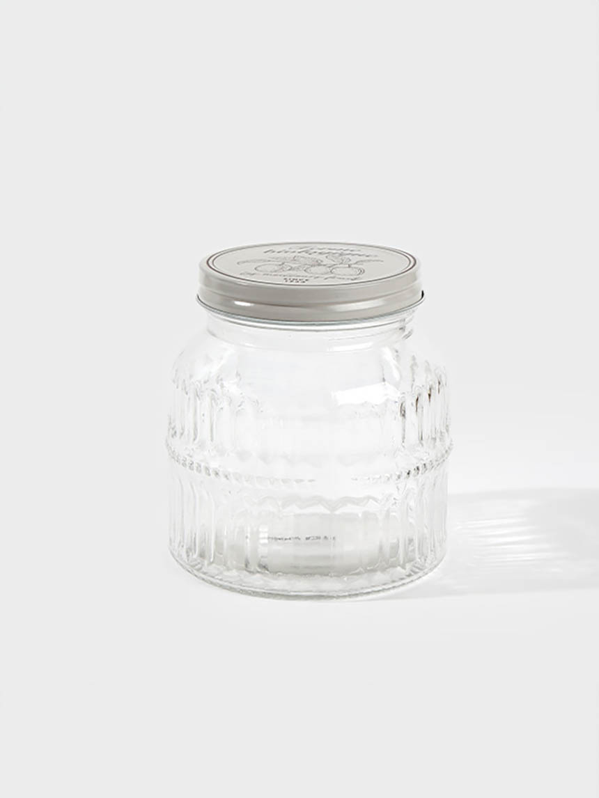 스틸캡 양각 유리 저장용기 600ml