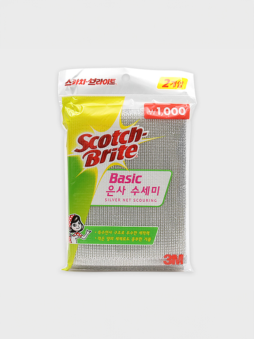 스카치 브라이트 베이직 은사 수세미 2개입