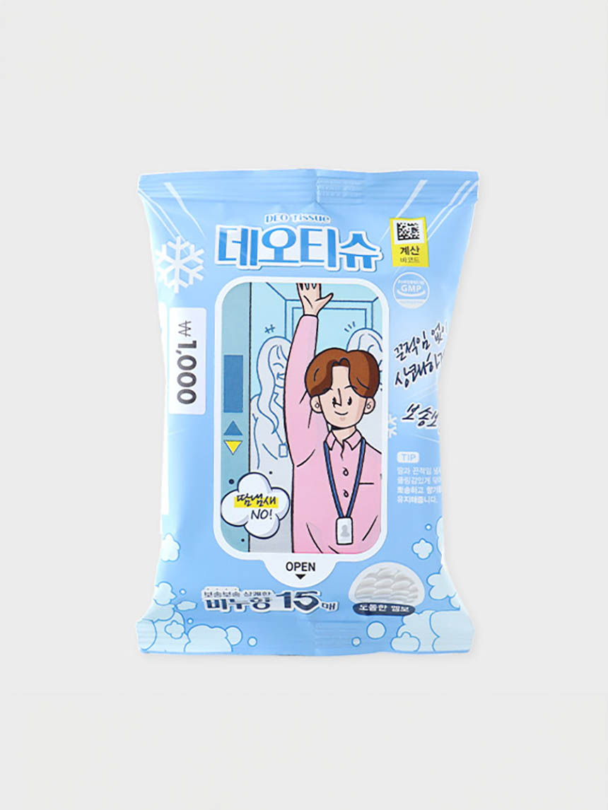 쿨링 퍼퓸 데오 티슈 15매 비누향