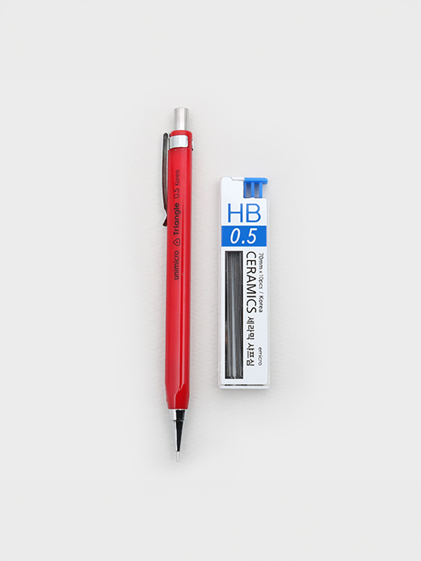 칼라 삼각 샤프 0.5mm (원색)