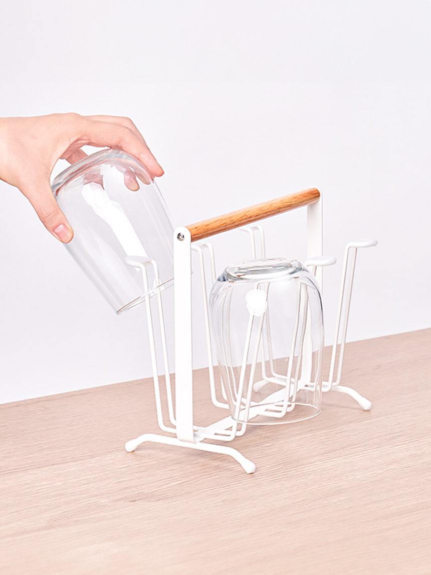 철제우드손잡이6구컵꽂이23cm