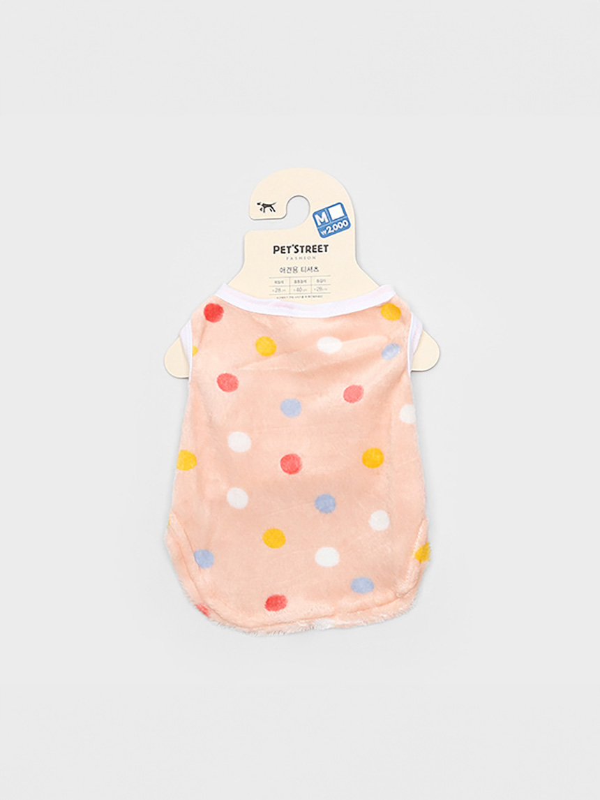물방울무늬애견수면티셔츠(M)