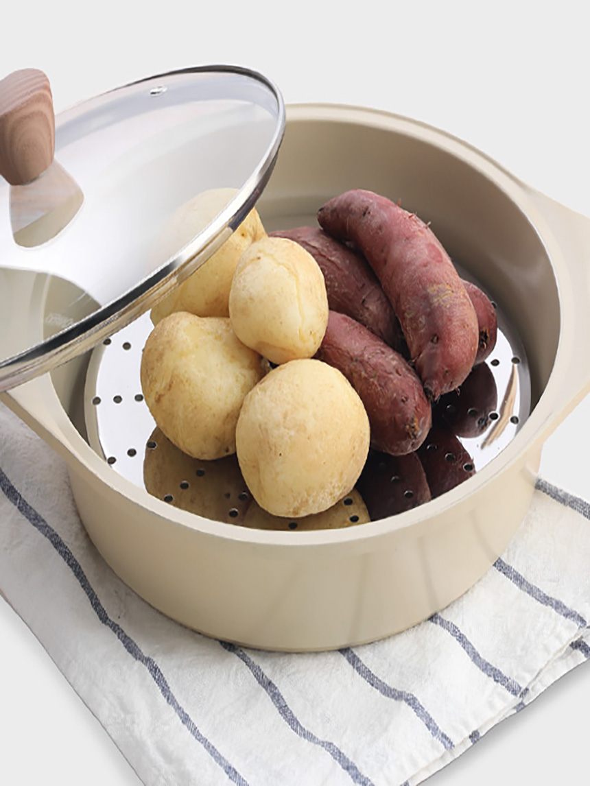 스텐 원형 찜판 21.5cm