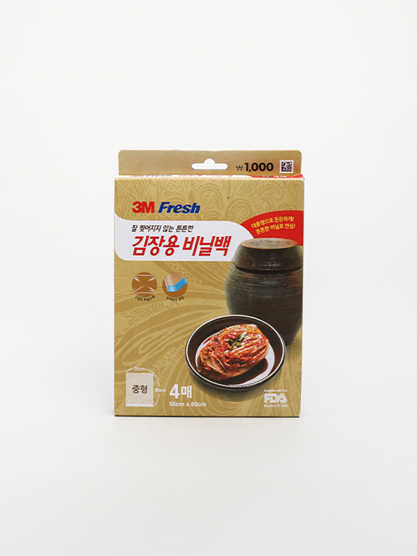 3M후레쉬 김장용비닐백 4매(55*80 cm)
