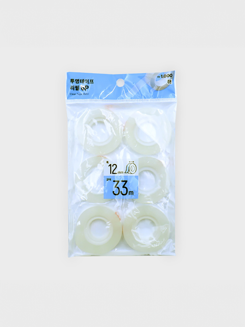 투명 테이프 12mmx33m 6개입