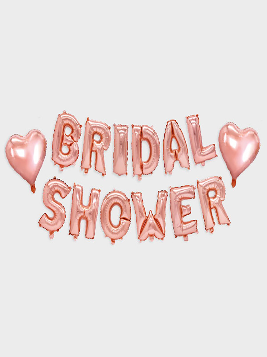 BRIDAL SHOWER Фольгированный шар курсив серебро