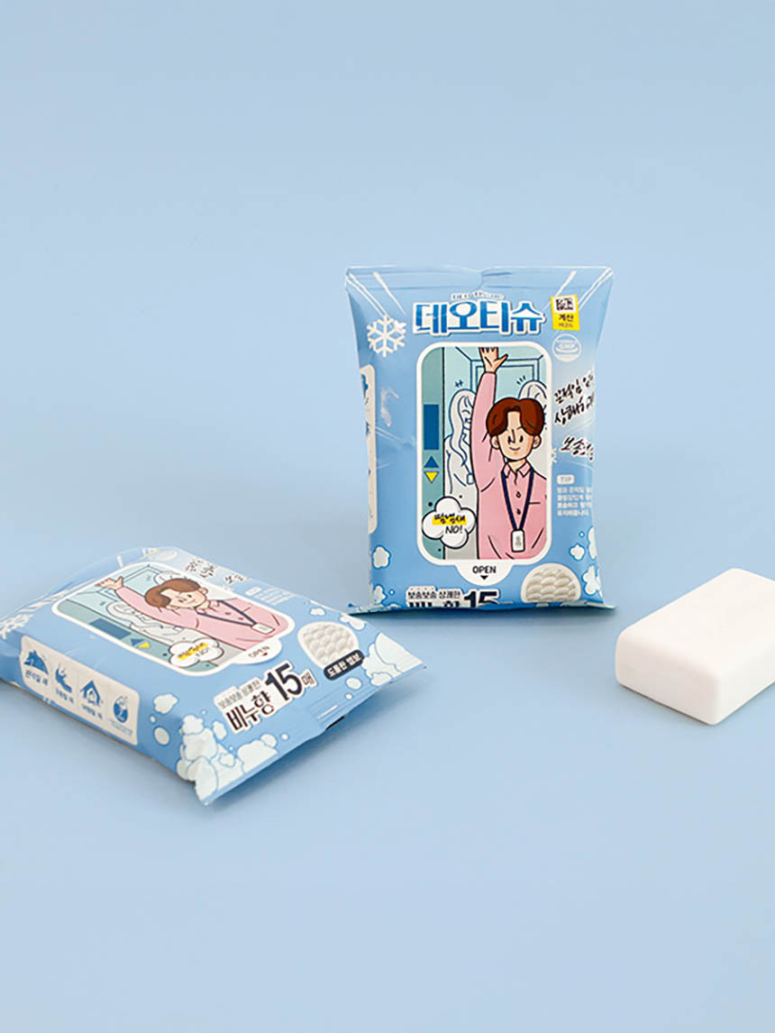 쿨링 퍼퓸 데오 티슈 15매(비누향)