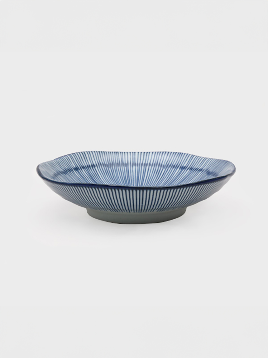 은은한 블루 라인 찬기 14 cm