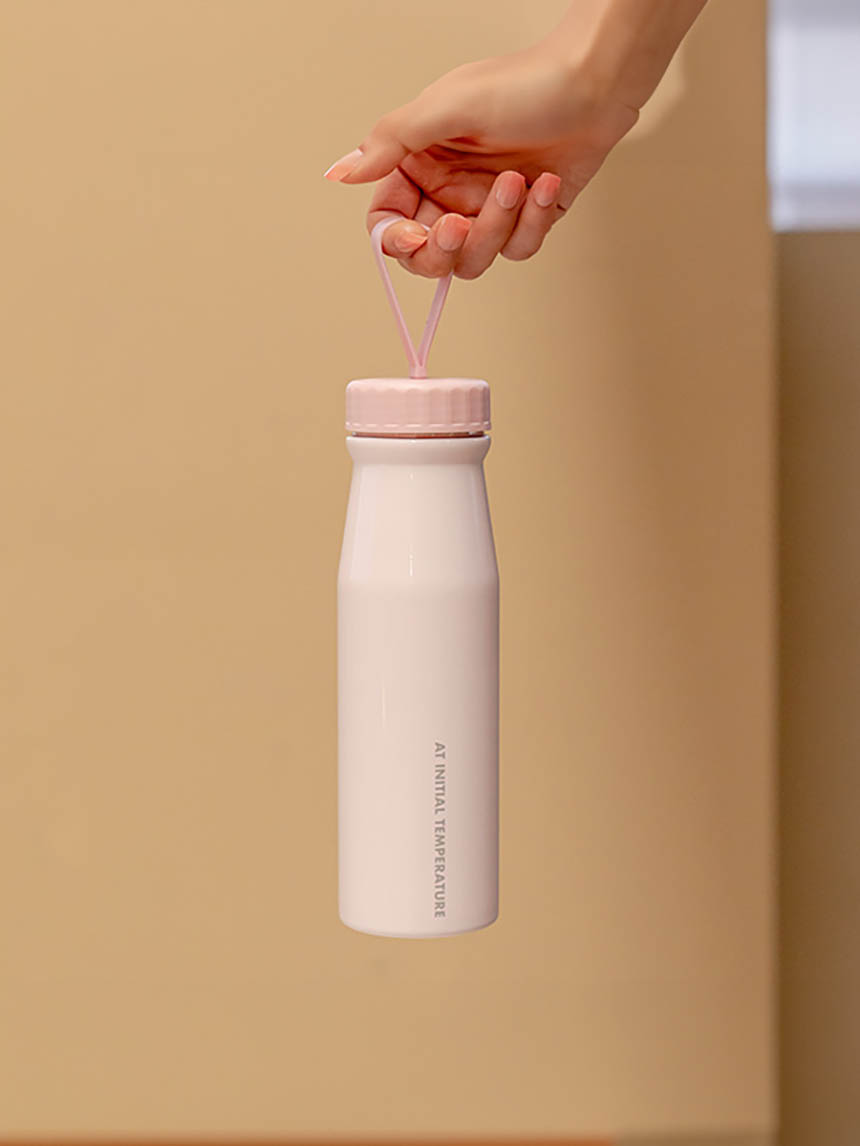 스트랩 스텐 텀블러 450ml 핑크