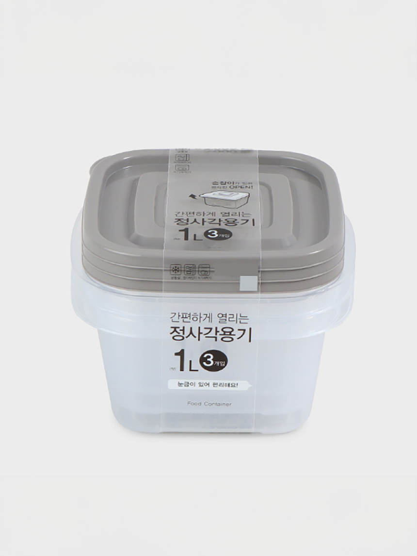 쿨라라 정사각 저장용기 3호 3개입 1L