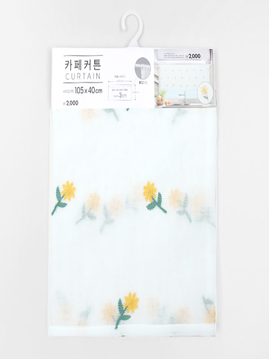 자수 카페 커튼 40 X 105 cm