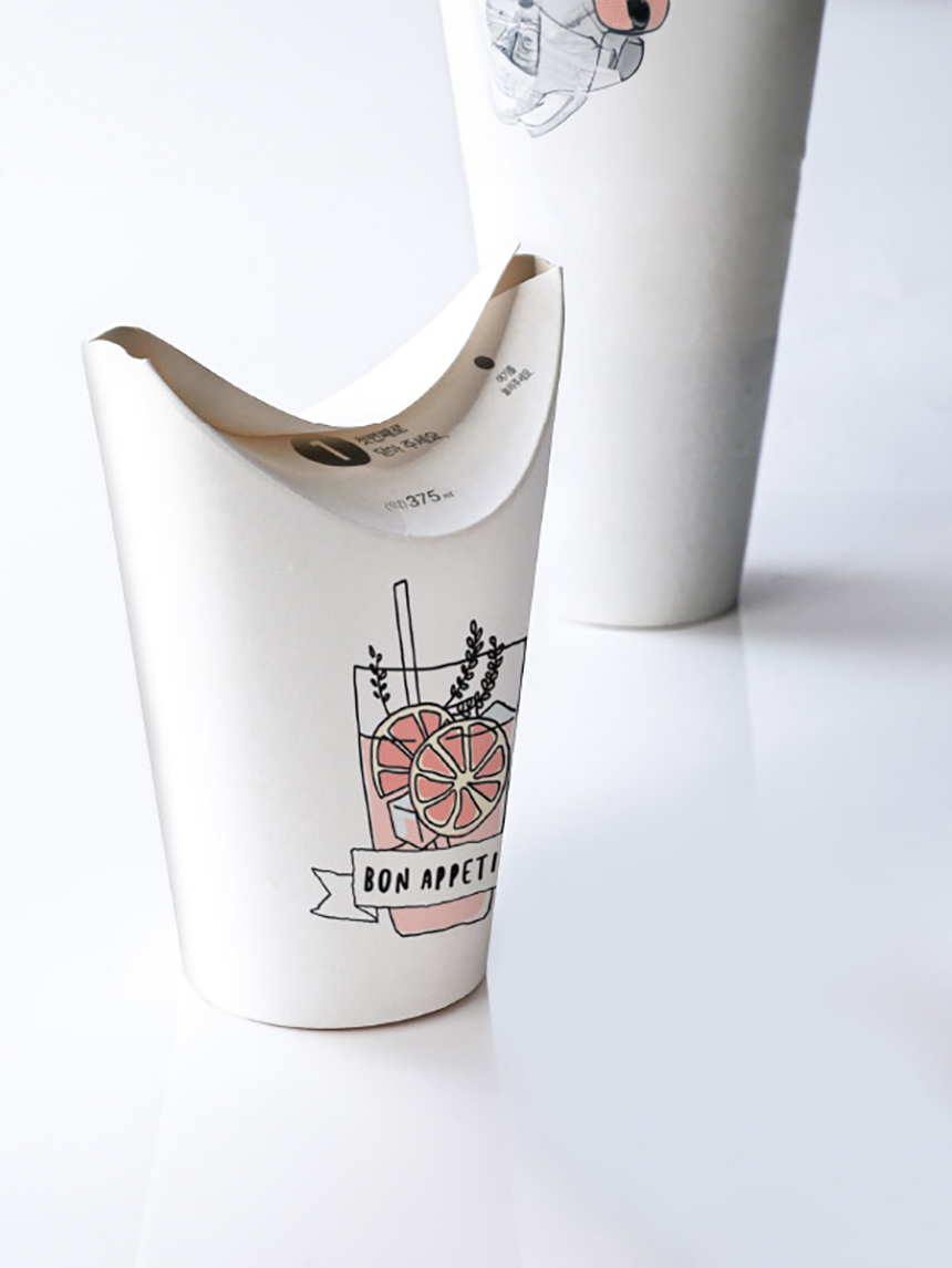 뚜껑필요없는 종이컵 8매(375  ml)