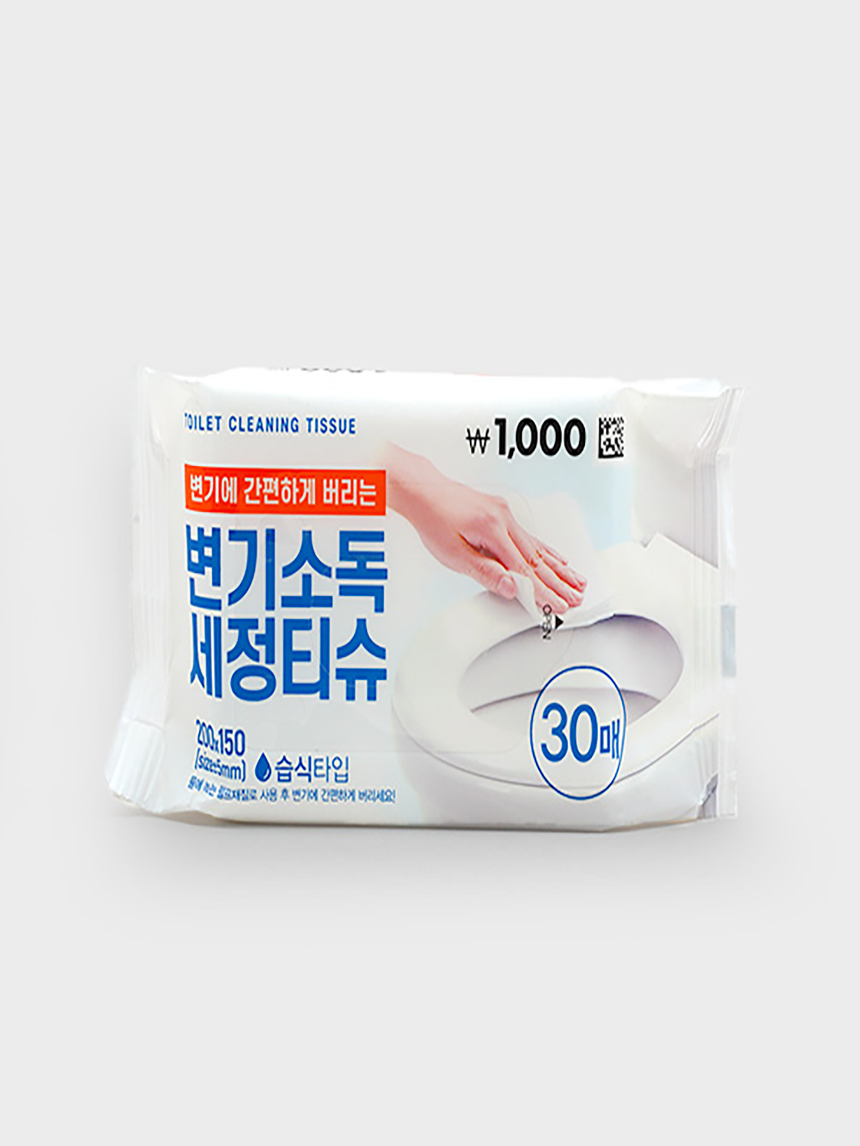 변기소독세정티슈(15*20 cm) 30매
