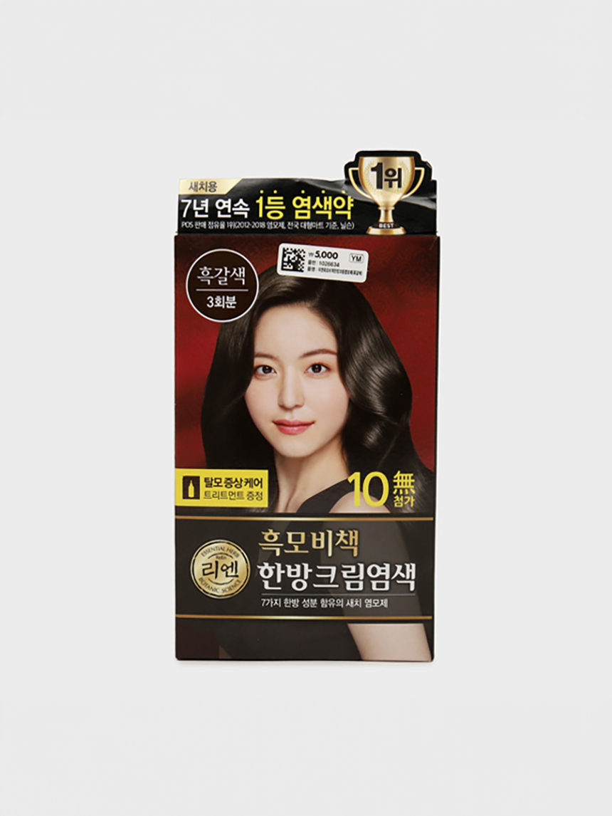리엔 흑모비책 한방 크림염모제 (흑갈색)