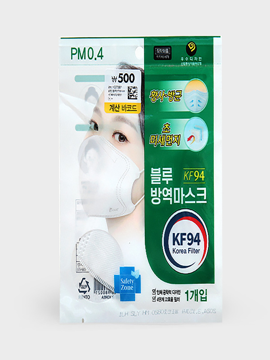 블루방역마스크 KF94(백색/대형)