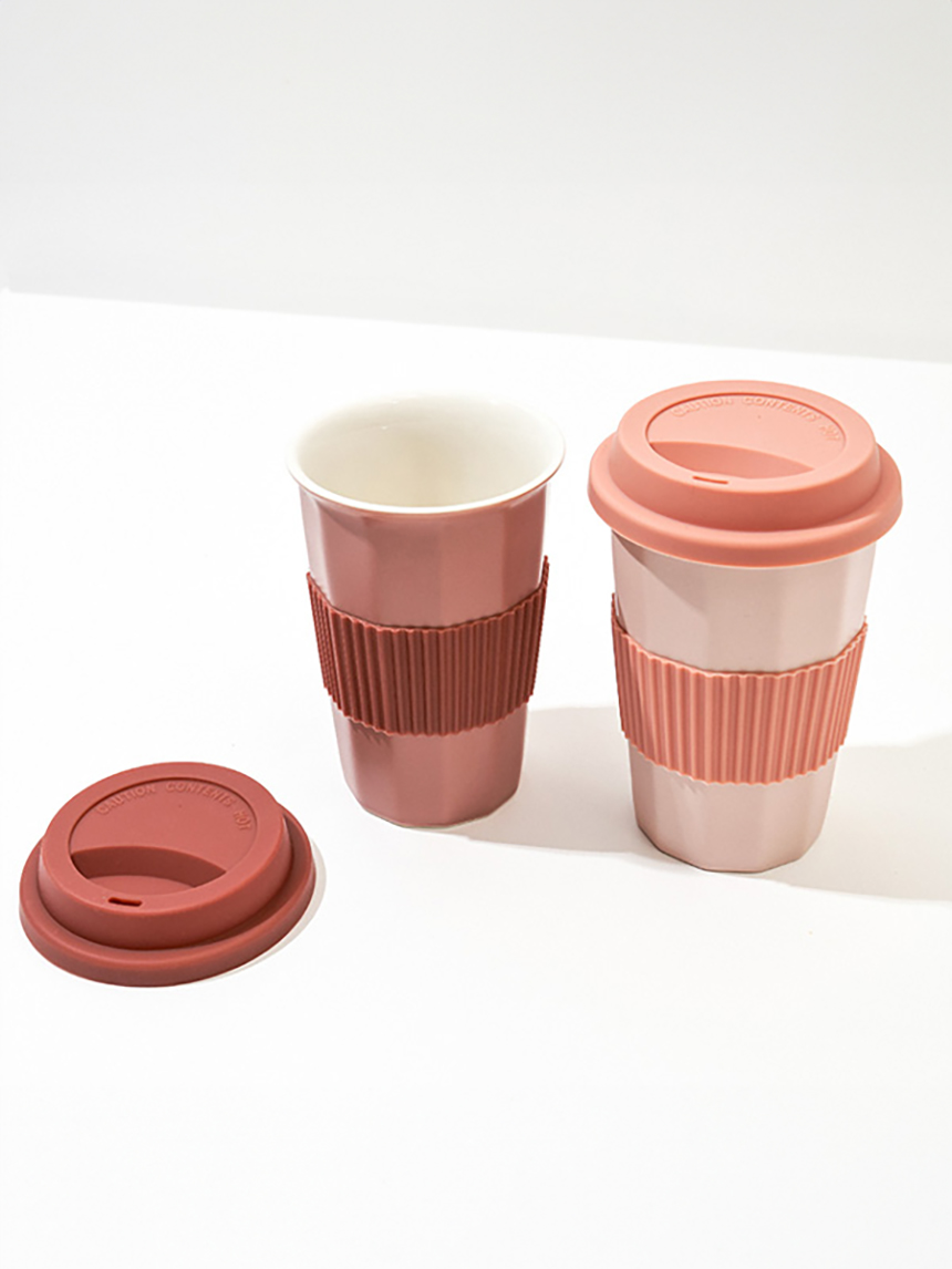 실리콘 뚜껑 물컵 330ml