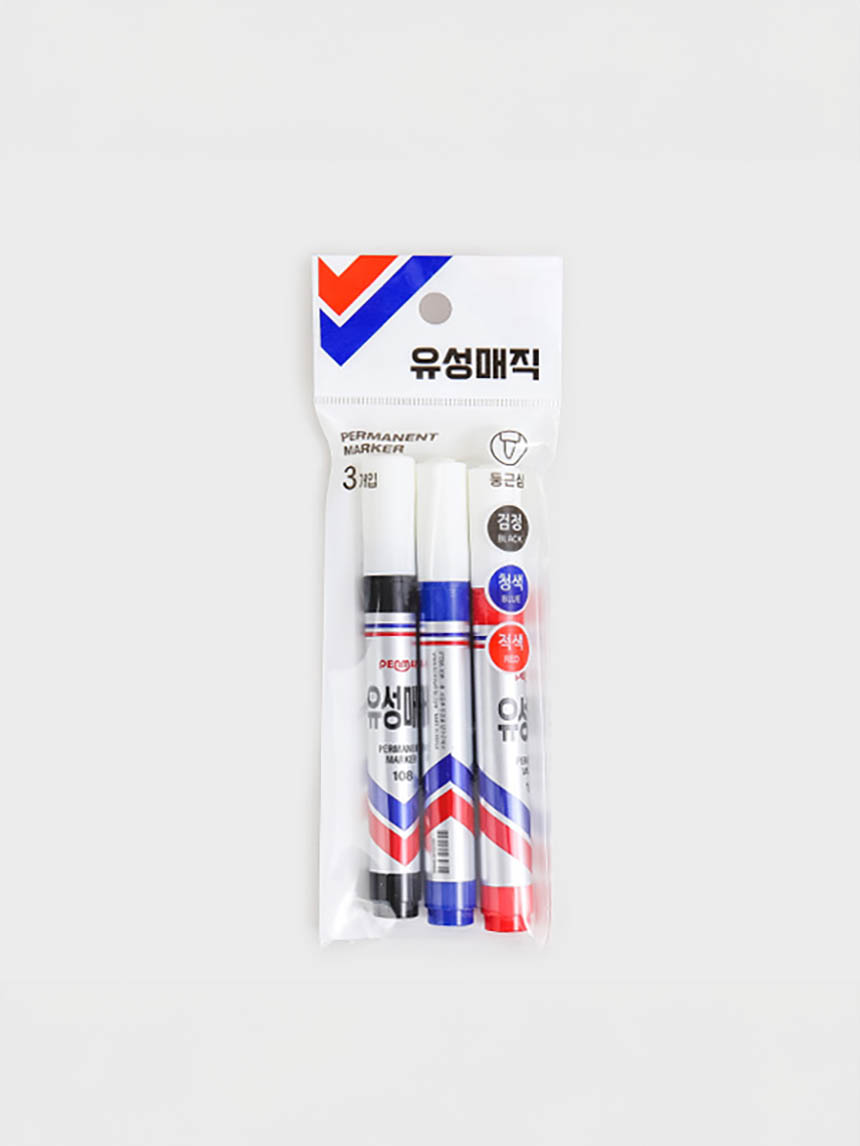 둥근닙 유성마카 혼합 3개입