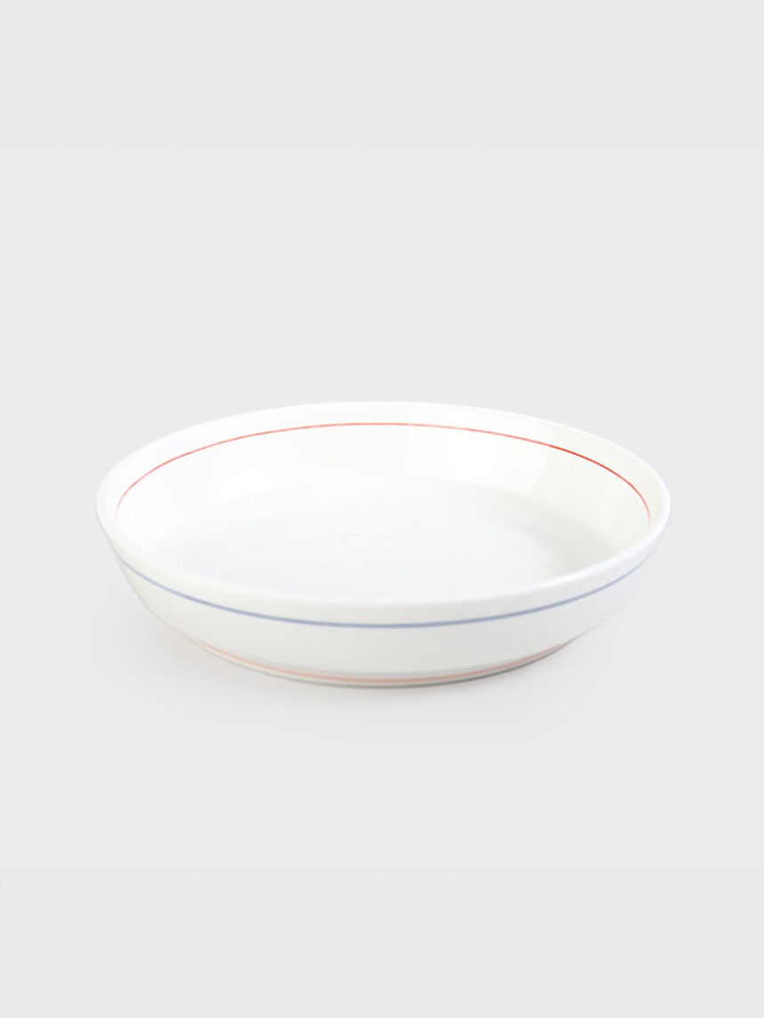화이트레드블루라인찬기(약18 cm)