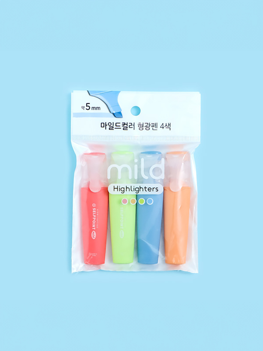 납작 형광펜 5mm 4개입