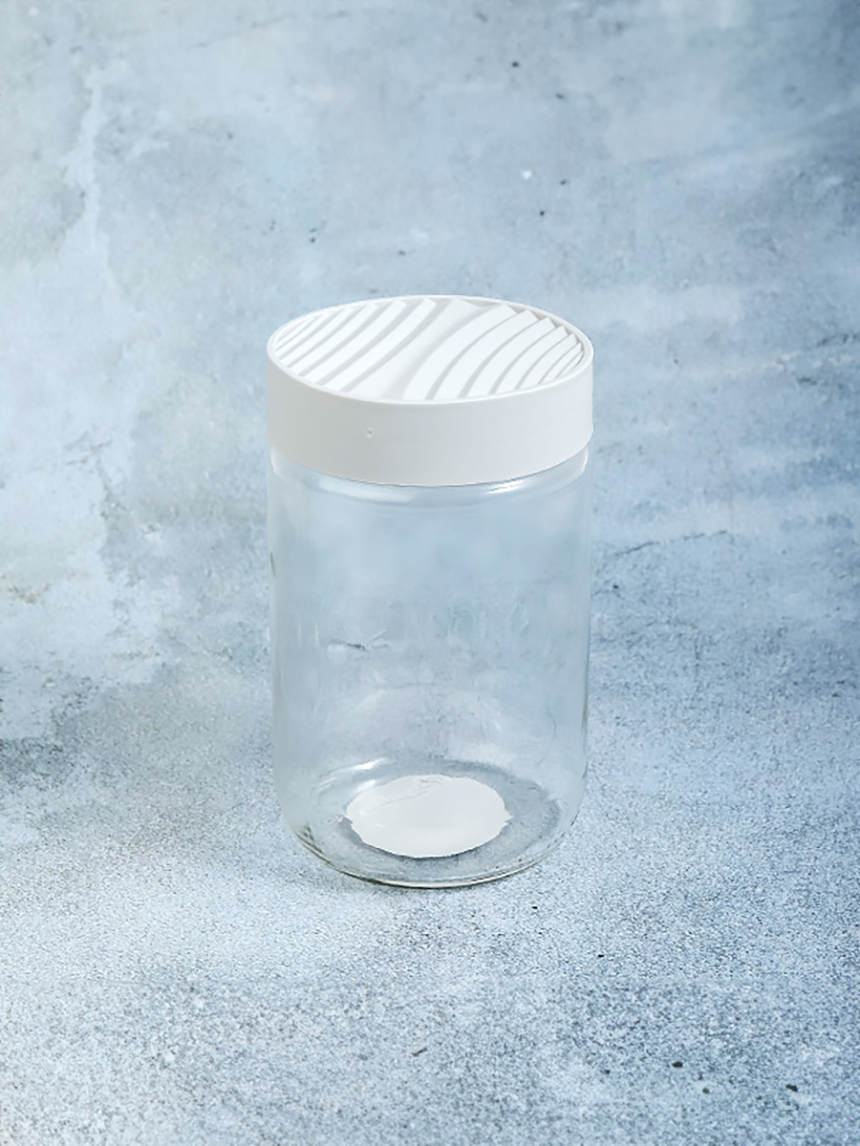 물결 뚜껑 유리 저장용기 660ml