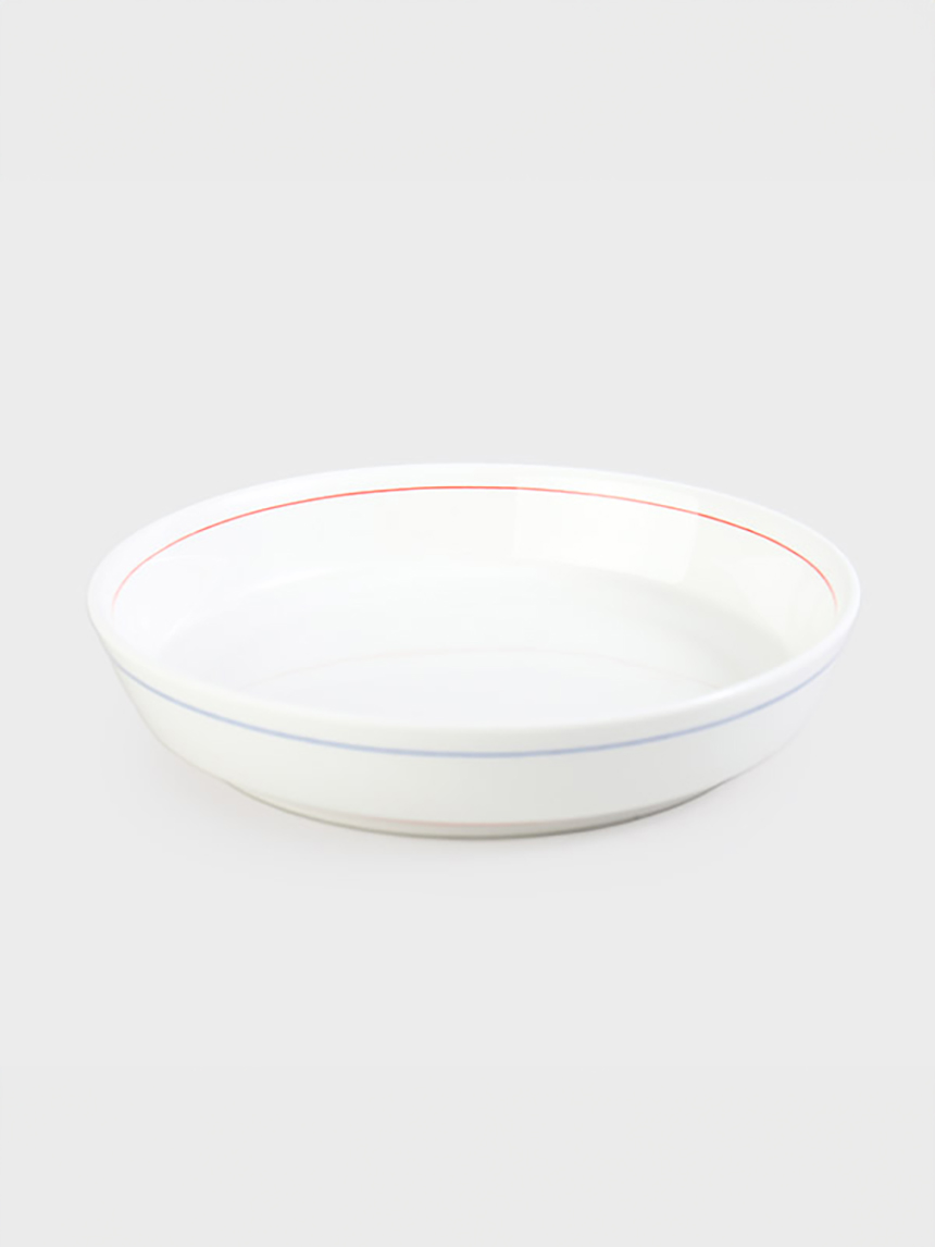 화이트레드블루라인찬기(약20 cm)