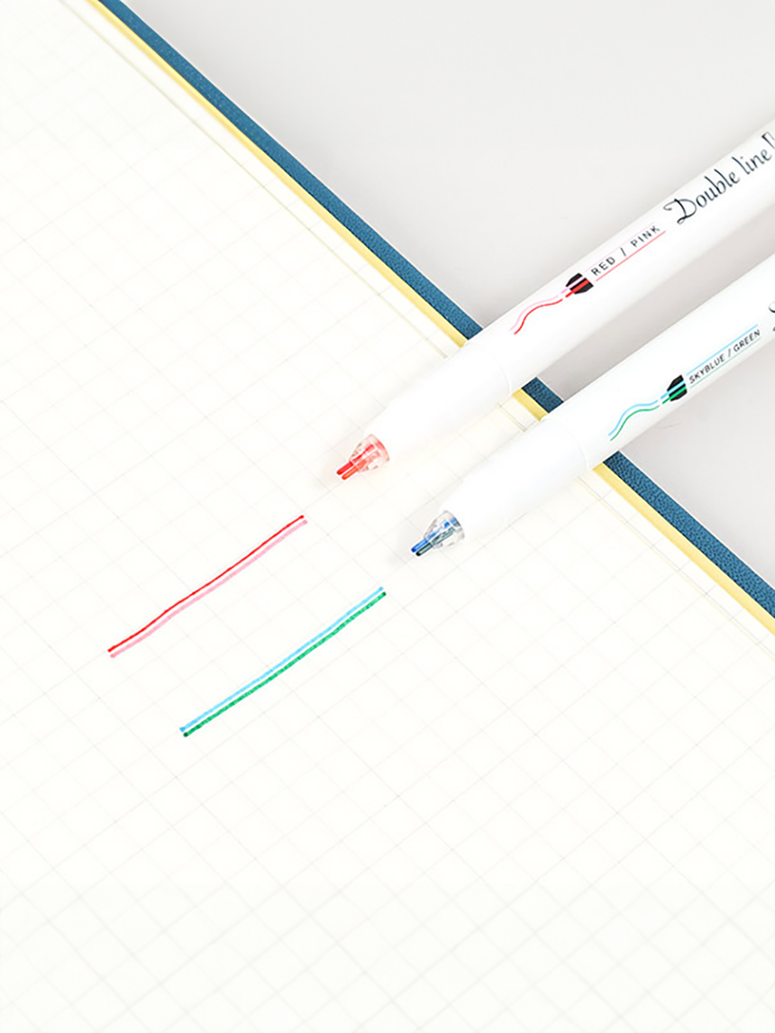 더블라인 수성펜 0.5mm 2개입