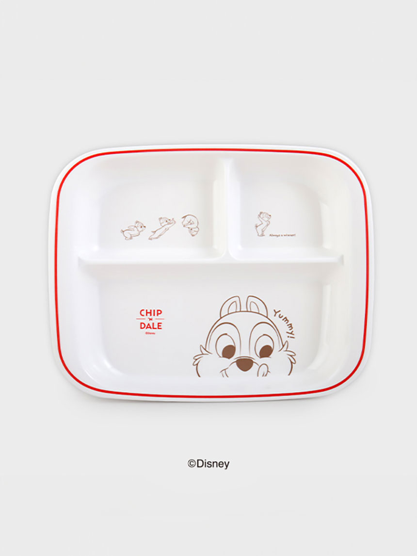 디즈니 칩앤데일 디저트 멜라민 3칸 식판