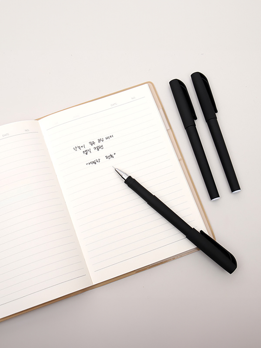 코팅캡식 젤펜 3개입 (0.38mm,검정,3개입)