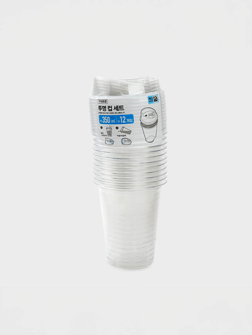 테이크아웃 컵/뚜껑 세트 350ml 12개입