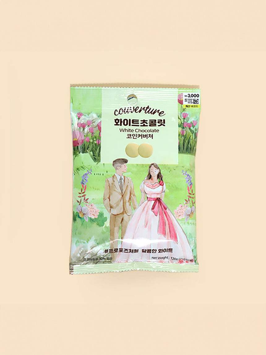 다이소 코인 커버춰 화이트 120g
