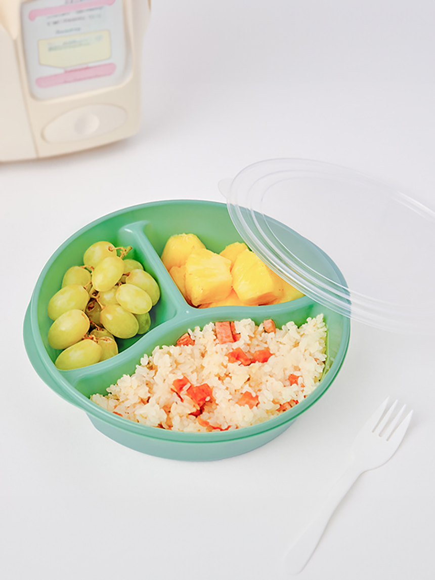 전자레인지 겸용 원형 3칸 도시락 1,170ml