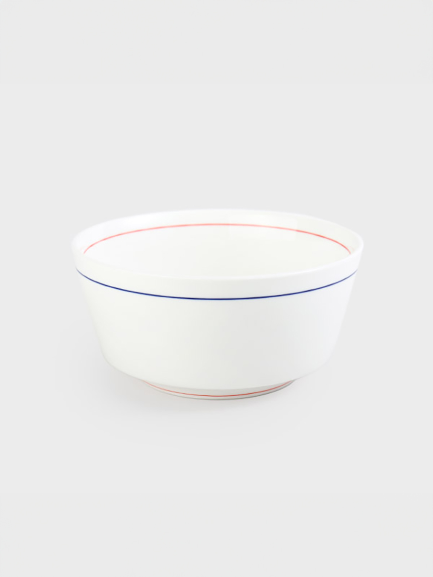 화이트레드블루라인면기(약18 cm)