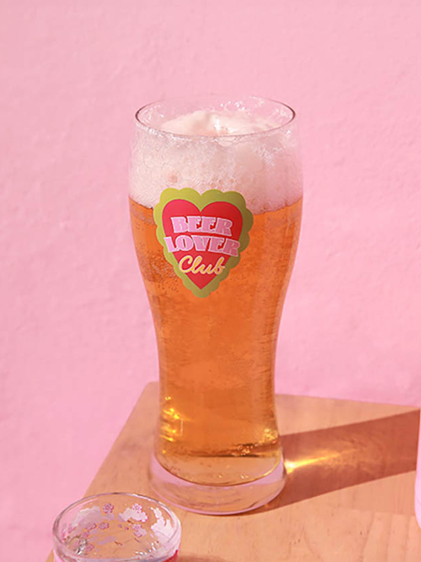 다이소 봄봄 꽃이피는 맥주잔 400ml