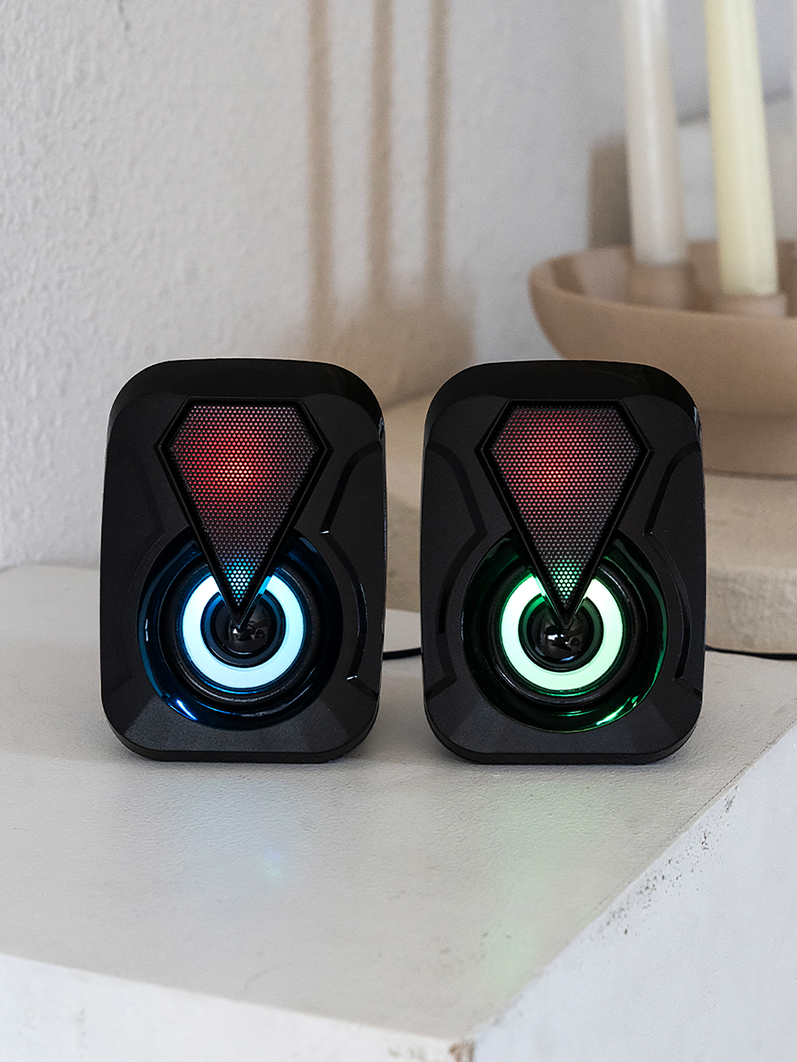 2채널 유선 스피커 LED 스피커