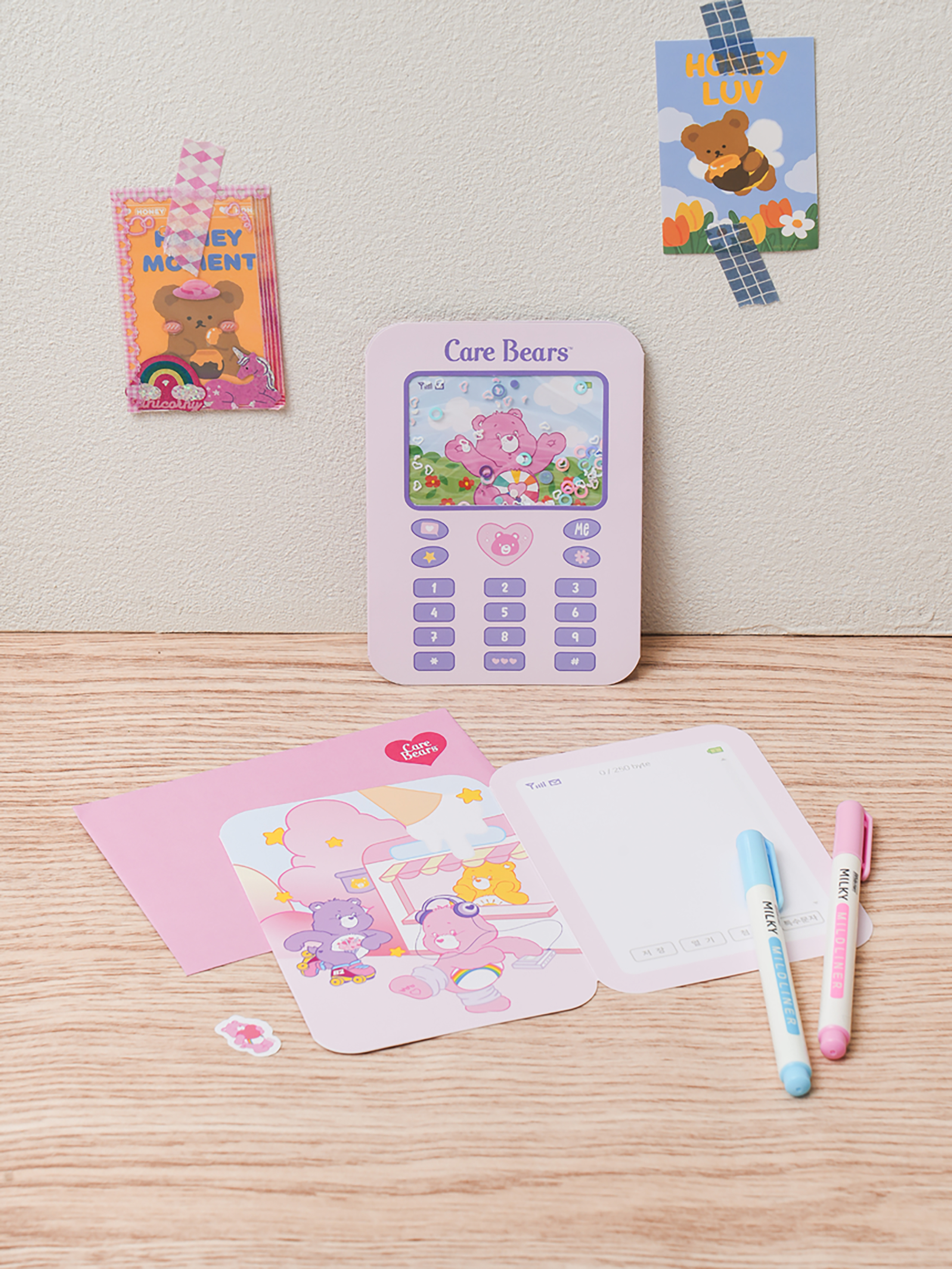 Карточка с бисером Care Bears Розовая