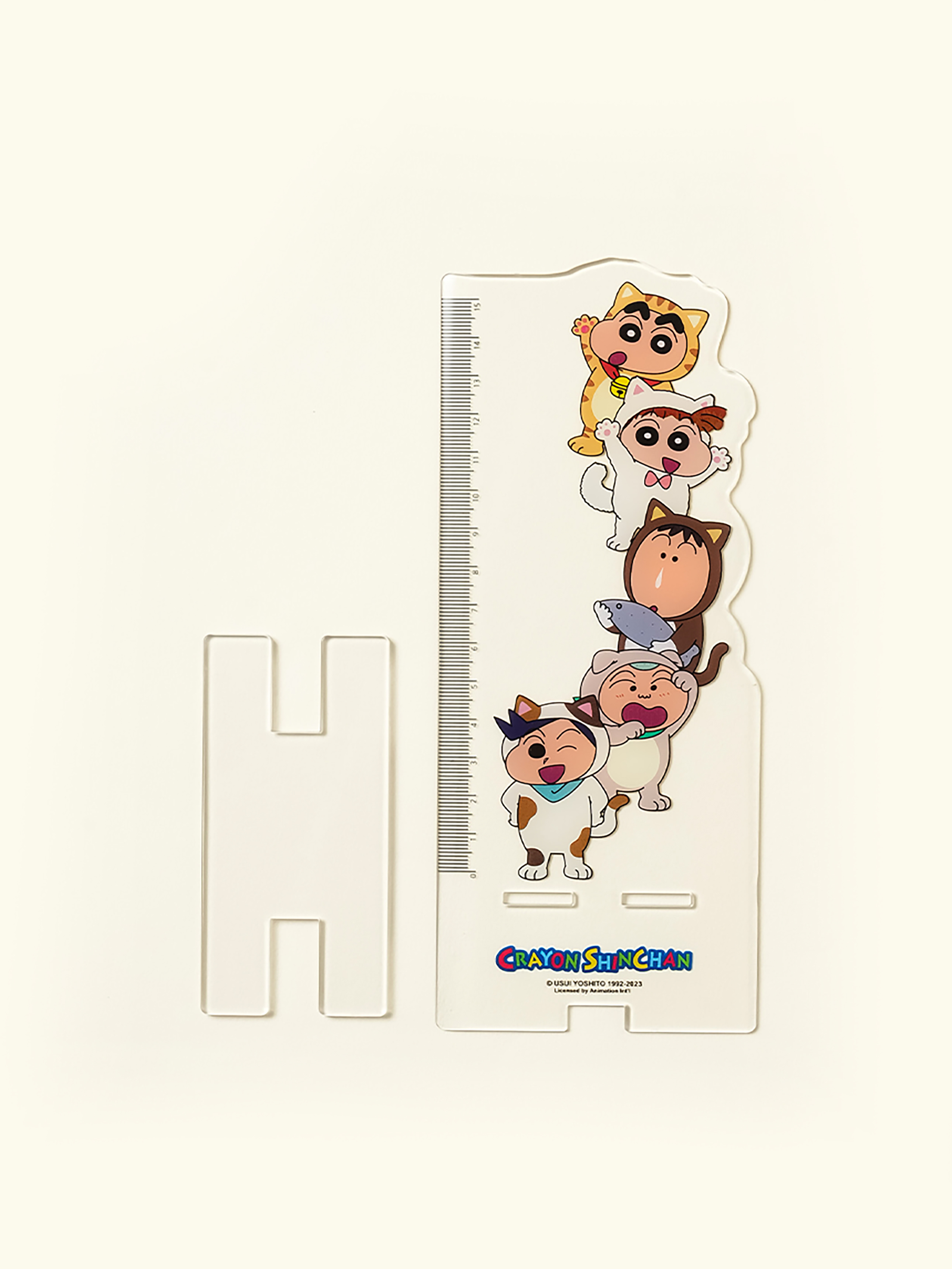 Линейка с подставкой для телефона Shin-chan 15 см