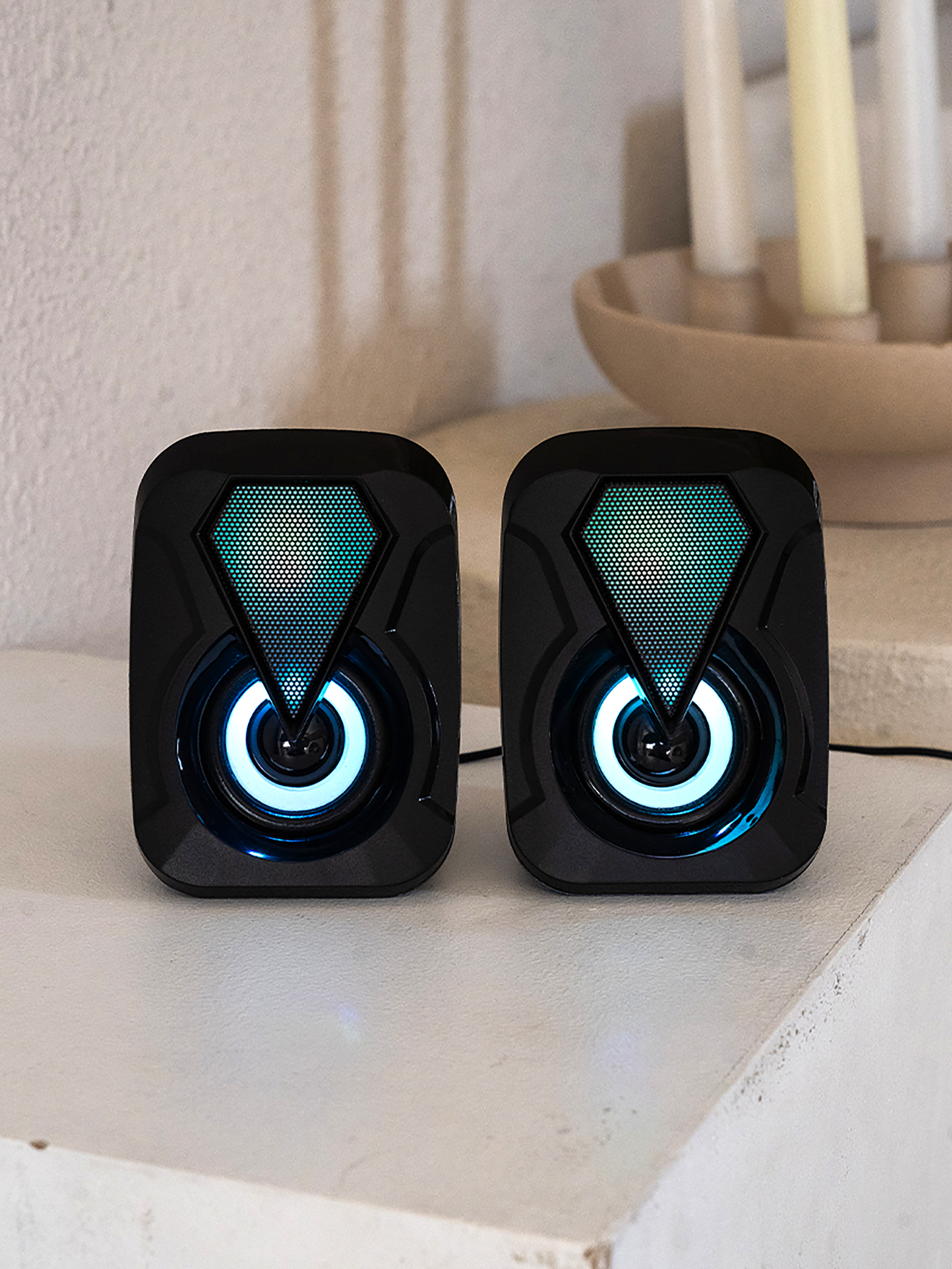 2채널 유선 스피커 LED 스피커