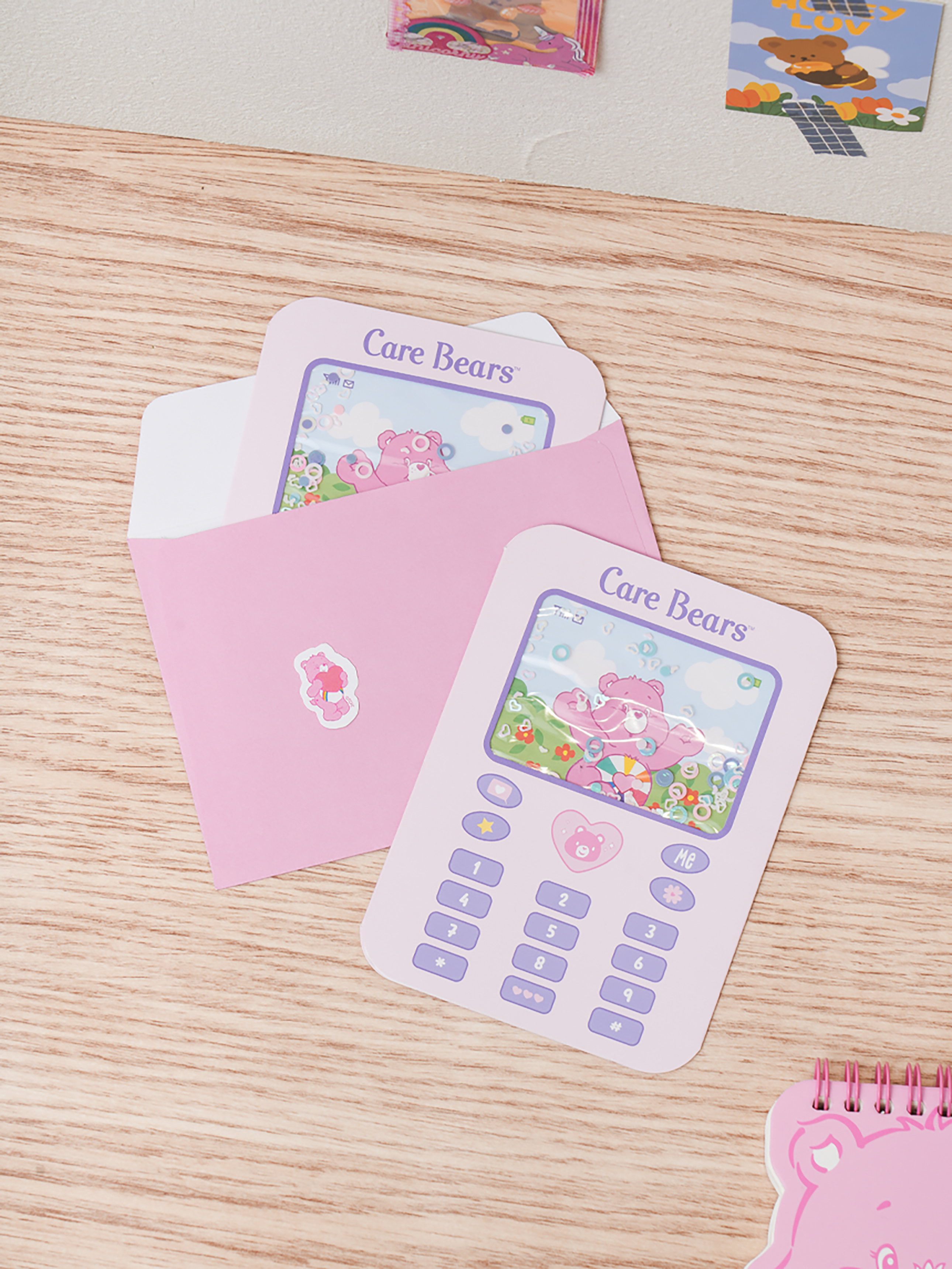 Карточка с бисером Care Bears Розовая