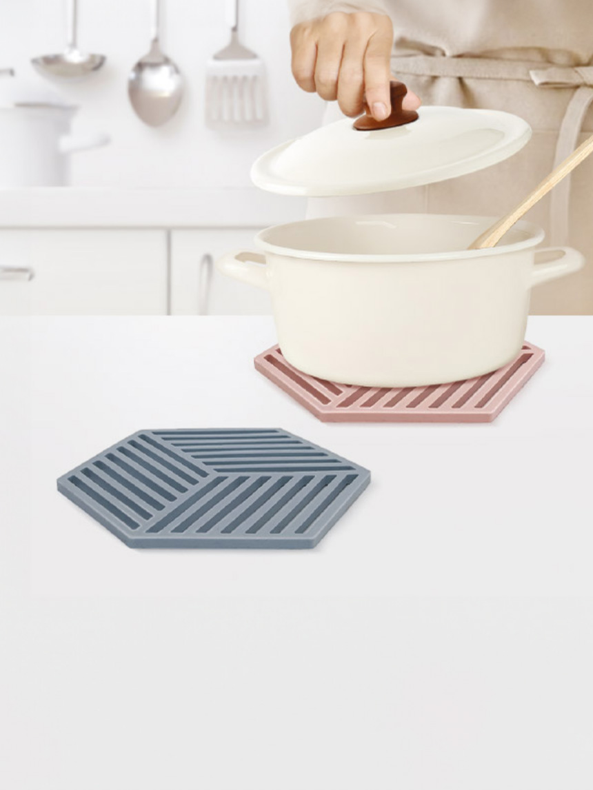 육각 실리콘 냄비받침 16cm