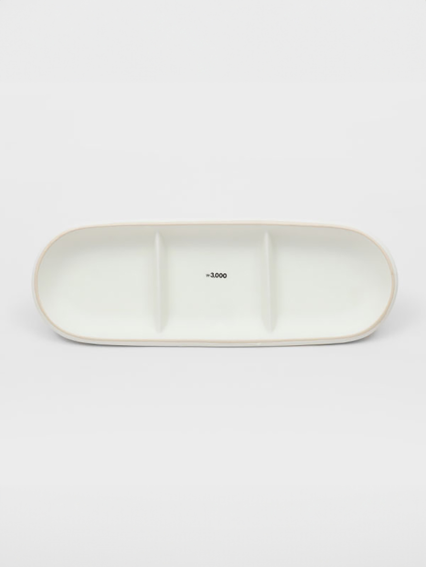 모노톤 컬러 3칸 나눔 접시 32 cm