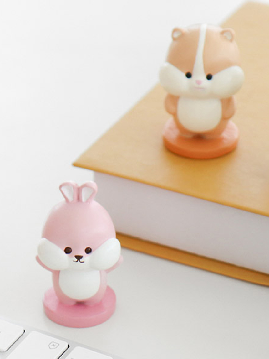 볼이 빵빵한 친구들 피규어 (쿼카,토끼)