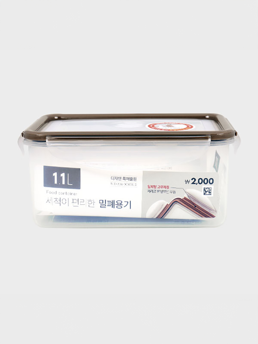 퍼펙트씰 직사각 밀폐용기 1.1L