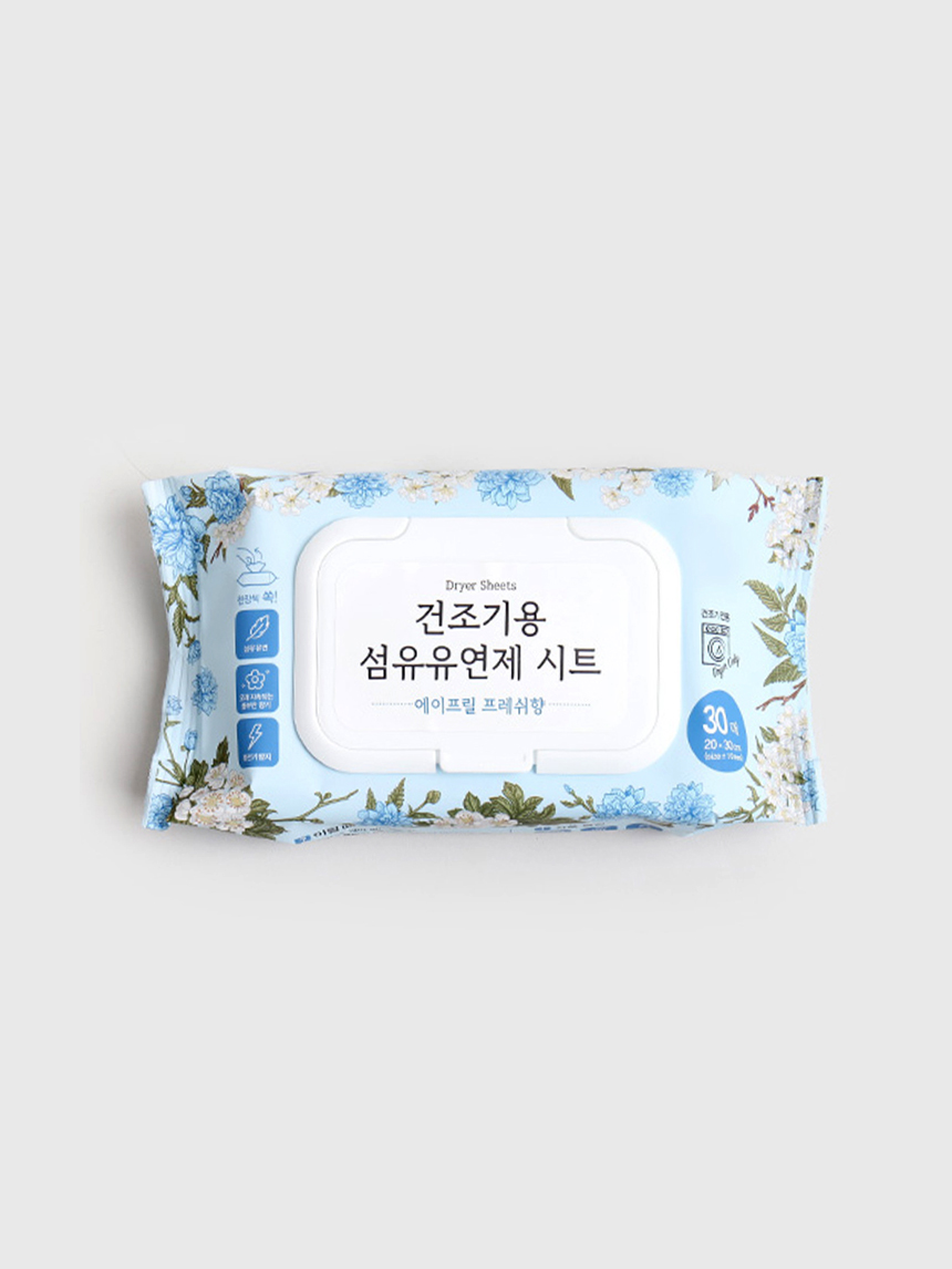 건조기 전용 섬유유연제 시트 에이프릴 프레쉬향 30매