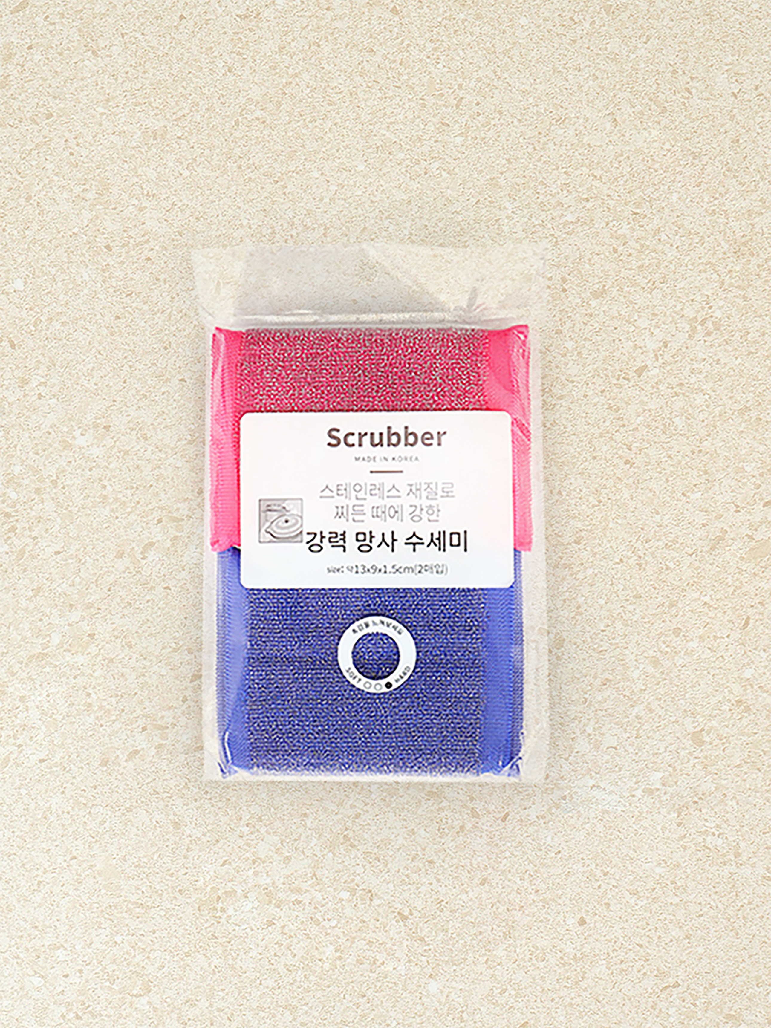 강력 망사 수세미 2P
