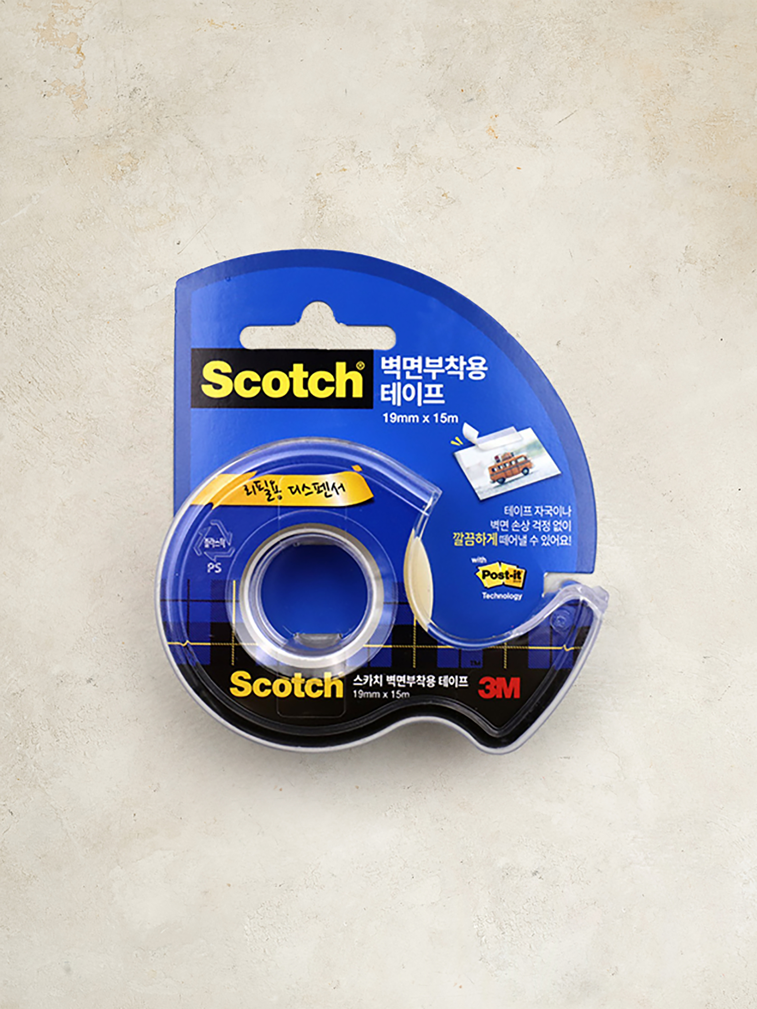 3M 스카치 벽면 부착용 테이프 19mmx15m