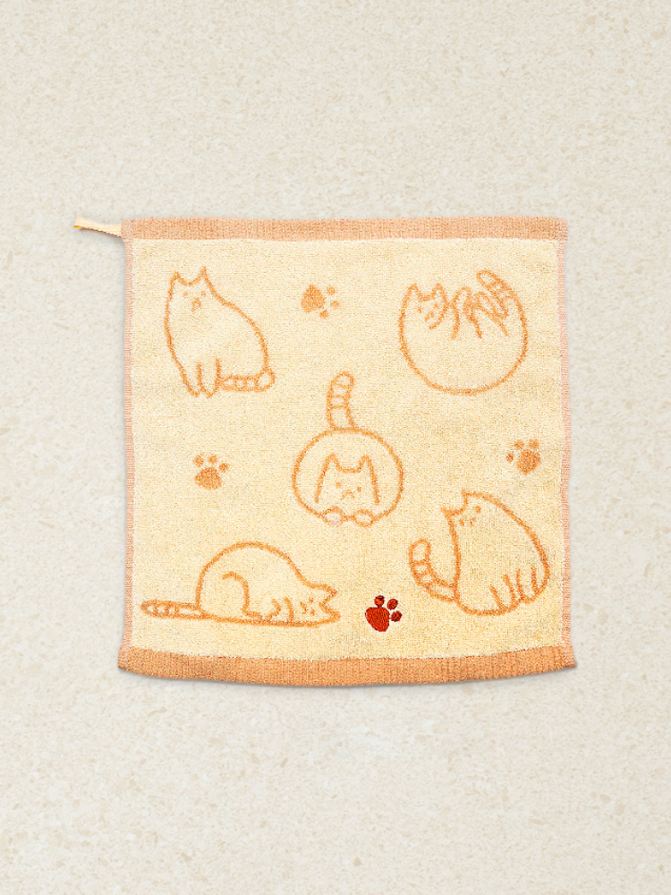고양이 자카드 자수 주방 타월 35X35cm