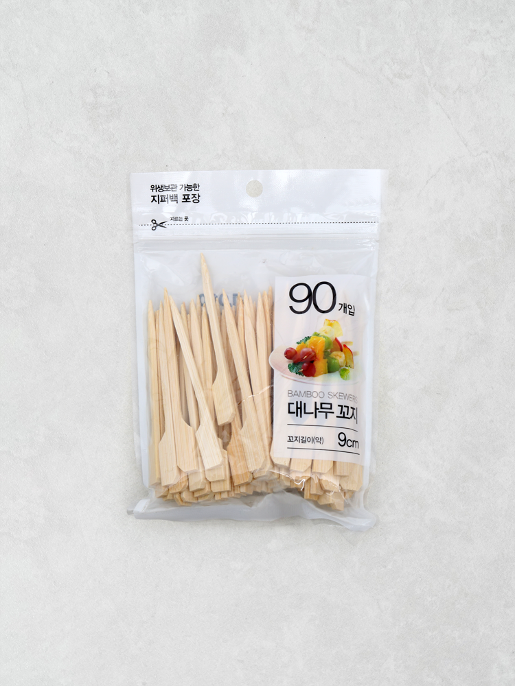 대나무 손잡이 다용도 꼬지 9cm 90P